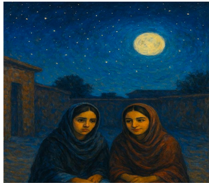 Girl in Hijab from above